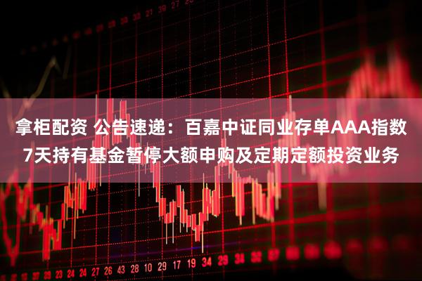 拿柜配资 公告速递：百嘉中证同业存单AAA指数7天持有基金暂停大额申购及定期定额投资业务