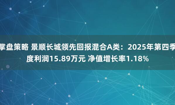 掌盘策略 景顺长城领先回报混合A类：2025年第四季度利润15.89万元 净值增长率1.18%